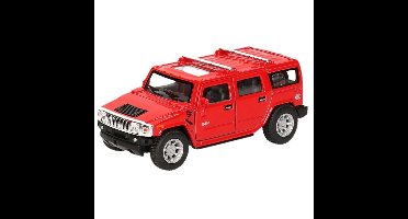 Modelauto Hummer H2 SUV - speelgoed wagen - rood - 12,5 cm - metaal