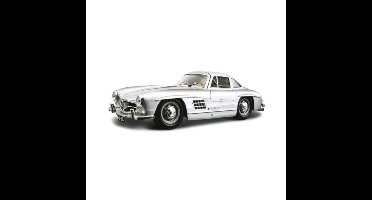 Modelauto/speelgoedauto Mercedes-Benz 300SL 1954 - zilver - 19 cm - schaal 1:24