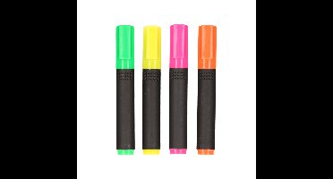 Neon markeerstiften/tekst markers - 4 stuks - Thuis/kantoor schrijfwaren