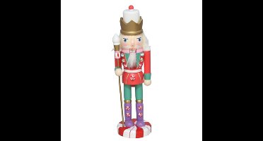 Notenkraker decoratie figuur/beeld - 8 x 6 x 25 cm - gekleurd - rood/groen/paars - kunststof