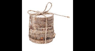 Onderzetters - bruin - 8x - 8 cm - hout - onderleggers - coasters