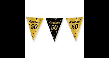 Paperdreams Vlaggenlijn - luxe Abraham/50 jaar feest- 10m - goud/zwart - folie