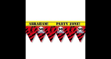 Party zone tape markeerlint 50 Abraham 12 meter feestdecoratie/feestversiering