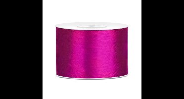 Partydeco Cadeaulint - roze - 5 cm x 25 meter - satijn - sierlint - inpakken - decoratie