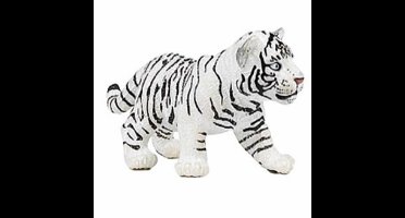 Plastic speelgoed dieren figuur witte tijger welpje 7 cm