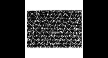 Rechthoekige placemat grafische print zwart texaline 45 x 30 cm
