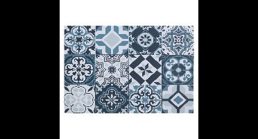 Rechthoekige placemat mozaiek blauw vinyl 45 x 30 cm