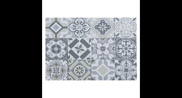 Rechthoekige placemat mozaiek grijs vinyl 45 x 30 cm