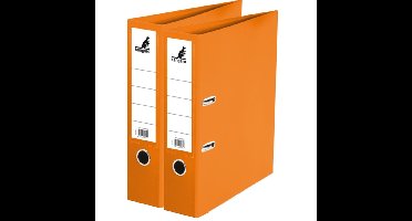 Ringband map/ordners A4 - 2x - oranje - 31 x 28 x 7 cm - Documenten opbergen - Kantoorartikelen