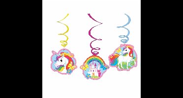 Rotorspiralen Eenhoorn - 6x stuks - L50 cm - unicorn - slingers