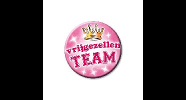 Roze vrijgezellen team button - dames - bachelor party - pre huwelijk feestje