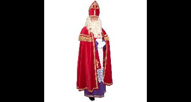 Sinterklaas kostuum katoenfluweel met koker mijter - volwassenen - Luxe versie