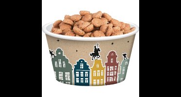 Sinterklaas pepernoot/snoep bakjes - 5x stuks - 250 ml - Met Welkom Sint en Piet print - Karton