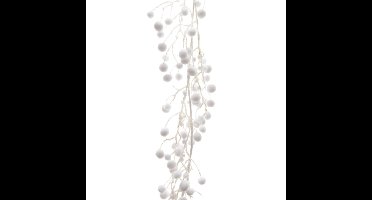 Sneeuwballen slinger - wit - glitters - 130 cm - sneeuwversiering - slingers
