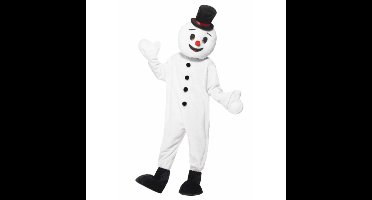Sneeuwpop mascotte verkleedkleding kostuum - wit - volwassenen - one size M/XL