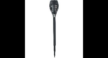 Solar tuinlamp fakkels/toortsen - met vlam effect - zwart - 48 cm