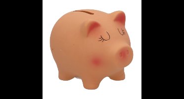 Spaarvarken - roze - keramiek - 10 x 8 x 8 cm - spaarpot varken - spaarpot