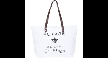 Strandtas Voyage wit 31 x 45 cm