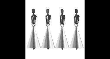 Tafelkleedgewichtjes - 4x - zilveren kegels - Tafelkleedhangers - Tafelzeilgewichtjes