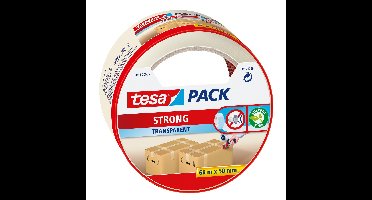 Tesa verpakkingstape - transparant - 66 m x 50 mm - tape rol - verpakkingsbenodigdheden