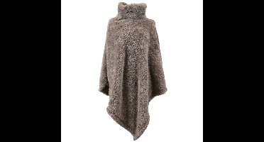 Unique living Poncho - taupe - 80 x 75 cm - polyester - hoodie/sweater - fleece plaid