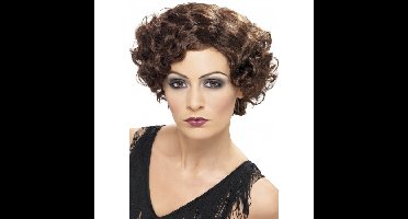 Verkleed pruik - jaren 50 - bruin - kort haar - damespruik - 50s - Carnaval