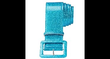 Verkleed riem glitter - blauw - 120 cm - kleuren thema verkleedaccessoires