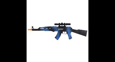 Verkleed speelgoed Politie/soldaten geweer - machinegeweer - zwart/blauw - plastic - 69 cm