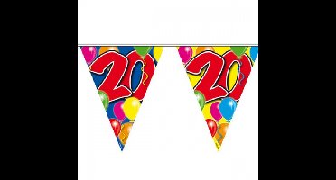Vlaggenlijn 20 jaar - 10 meter - plastic - Leeftijd - 20e verjaardag vlaggetjes - slinger