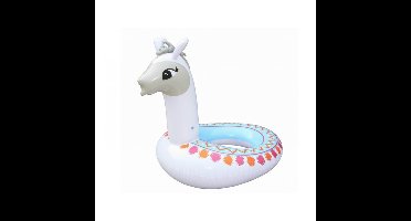 Witte opblaasbare alpaca/lama 95 cm zwemband/zwemring