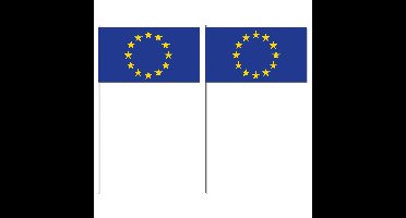 Zwaaivlaggetjes Europa - 12 x 24 cm - handvlaggetjes - versiering - feestartikelen