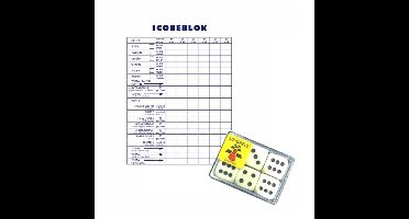 1x Scoreblok Yahtzee 250 vellen met 6 dobbelstenen