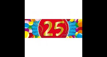 25 jaar leeftijd sticker - 19 x 6 cm - verjaardag - jubileum - versiering
