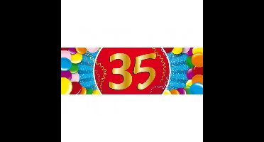 35 jaar leeftijd sticker - 19 x 6 cm - verjaardag - jubileum - versiering