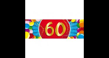 60 jaar leeftijd sticker - 19 x 6 cm - verjaardag - jubileum - versiering