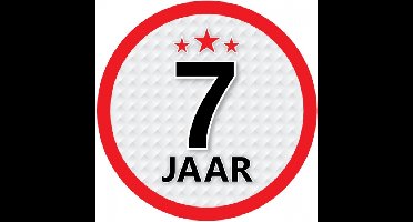 7 jaar leeftijd sticker - rond - Dia 15 cm - 7 jaar verjaardag - jubileum - leeftijd versiering