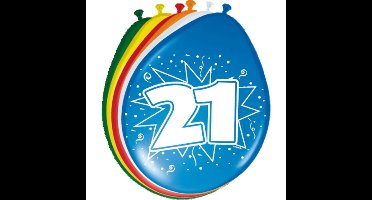 8x stuks ballonnen 21 jaar