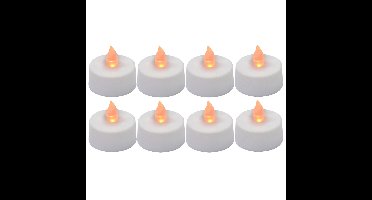 8x stuks LED theelichten/waxinelichten wit