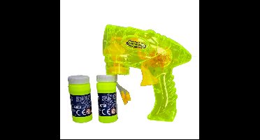 Bellenblaas speelgoed pistool - met vullingen - geel - 15 cm - plastic - bellen blazen