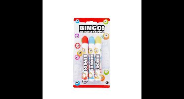 Bingo stiften/markers/dabbers - 3x - blauw/geel/rood - 20 ml
