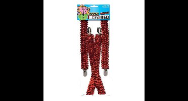 Bretels - rood glitter - unisex/volwassenen - Carnaval verkleed accessoires