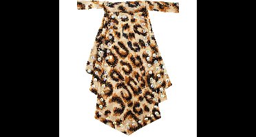 Carnaval verkleed panter befje/boordje - mini stropdas - diamanten - accessoire