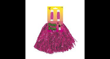 Cheerballs/pompoms - 2x - roze - met ringgreep - 30 cm - cheerleader pompons