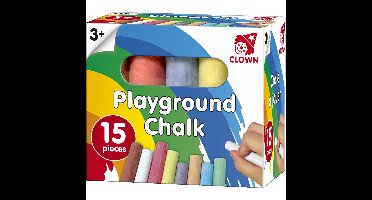 Clown stoepkrijt - 15x stuks - gekleurd - krijten - stoepkrijten - buiten speelgoed - kinderen