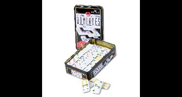 Domino spel - dubbel 9/double 9 - in blik - 55 gekleurde stenen - Dominostenen