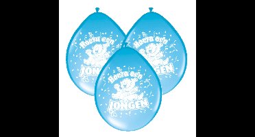 Folat Ballonnen geboorte jongen - blauw - 8x stuks - latex - versiering - feestartikelen