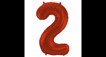 Folat Verjaardag Leeftijd folieballon - 2 jaar - rood - 86 cm - cijferballon groot