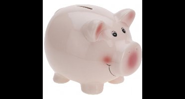 Free & Easy Spaarvarken - roze - dolomiet - 11 x 9 cm - spaarpot - sparen - cadeau