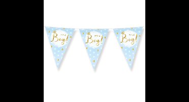 Geboorte vlaggenlijn jongen Its a boy - 10 meter - blauw - babyshower/gender reveal - vlaggetjes