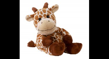 Giraffes speelgoed artikelen opwarmbare giraf knuffelbeest bruin 35 cm